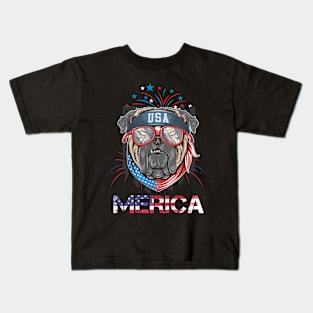 Cute Dog Merica Memorial Day Patriot Kids T-Shirt